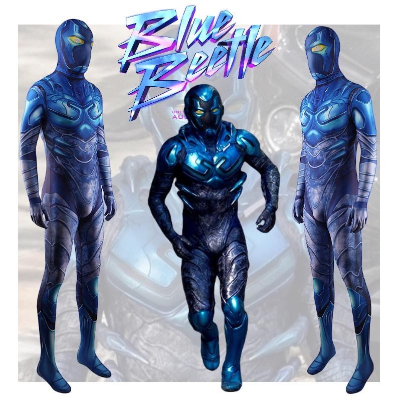 Beetle Cosplay Blue Jumpsuit Adult Child Costume Anime Party Halloween Outfit
