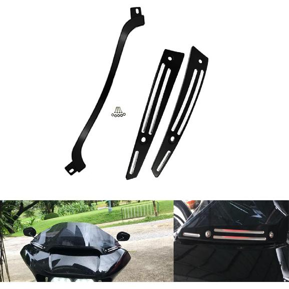 HDBUBALUS Motorcycle Split Windshield Trim Side Trim Kit Fit for Harley Road Glide CVO FLTRU FLTRX 2015-2024
