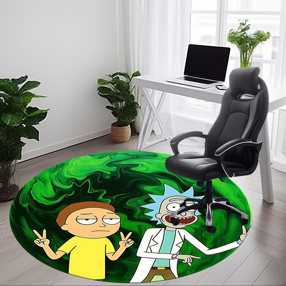

1 шт. Круглий килим Rick and Morty для офісу, під офісні стільці, спальні, вітальні, домашній декор a0926081 100cm by 100cm