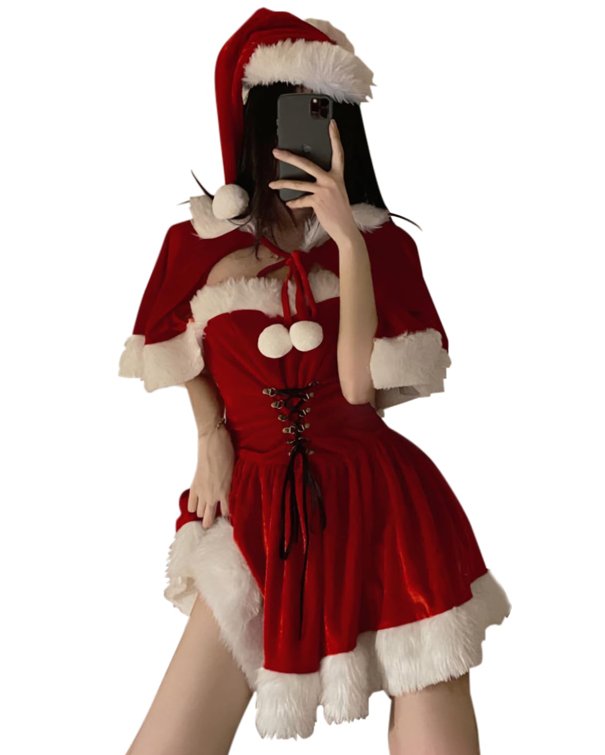 

Kiatt Милый Санта Рождество Плюс Сексуальный Санта Клаус Идеально подходит для Нового и Размер M Женский костюм, Набор из 4 предметов, Костюм, Размер, Костюм, Мероприятия, Года