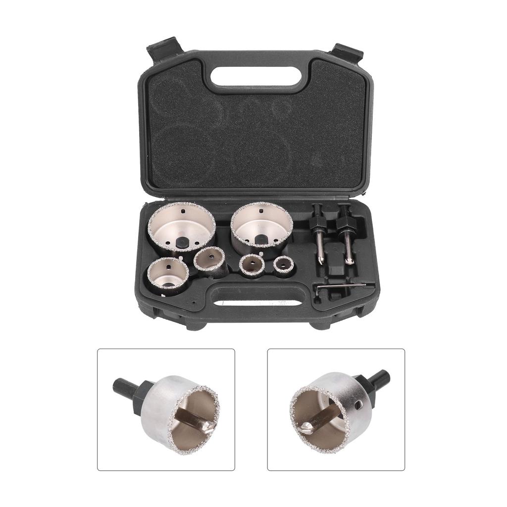 9Pcs Tile Drilling Hole Saw Metal Drill Bit Cutter Tool Set Kit for Glass Porcelain
