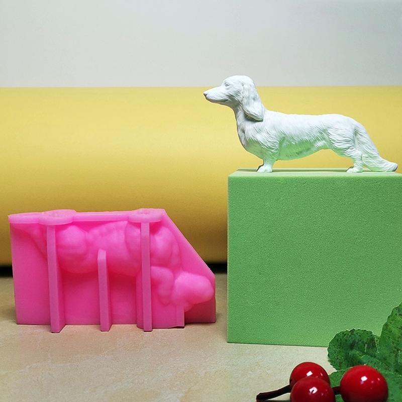 Cute Dachshund Silicone Casting Mold Versatile Wiener Dog Silicone Mold for Handmade Figurines and Scented Candle