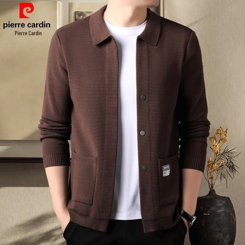 Pierre Cardin Men's Long-Sleeve Knit Cardigan Jacket for Spring and Autumn