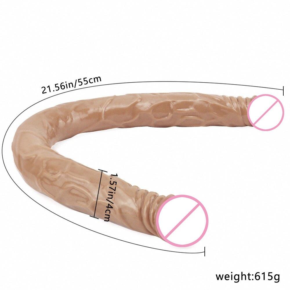 55cm Double Dildo Female Masturbator Sex Toys Realistic Penis Fisitng Big Dick Anal Plug Slave Femdom
