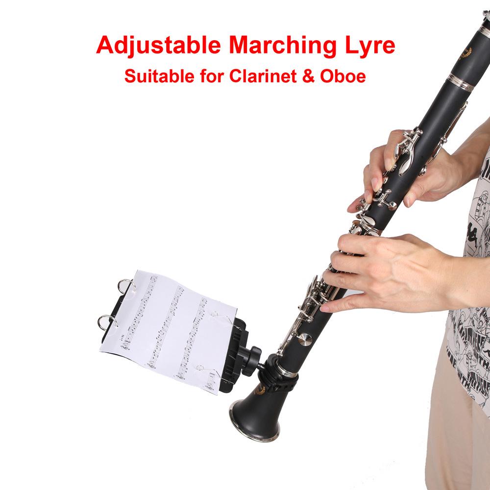 Black Clarinet Lyre Music Stand Clip for Brass Instruments