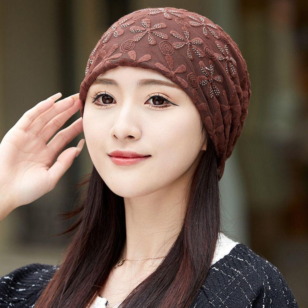 Breathable Beanies Cap Hollow Out Turban Beanies Caps Chemo Cap Crochet Slouchy Hat  Women Girls
