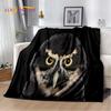 Śliczna sowa 3D Cartoon miękki pluszowy koc, flanelowy koc rzut koc do salonu sypialnia kanapa z funkcją spania narzuta na piknik Bettdecke Kid