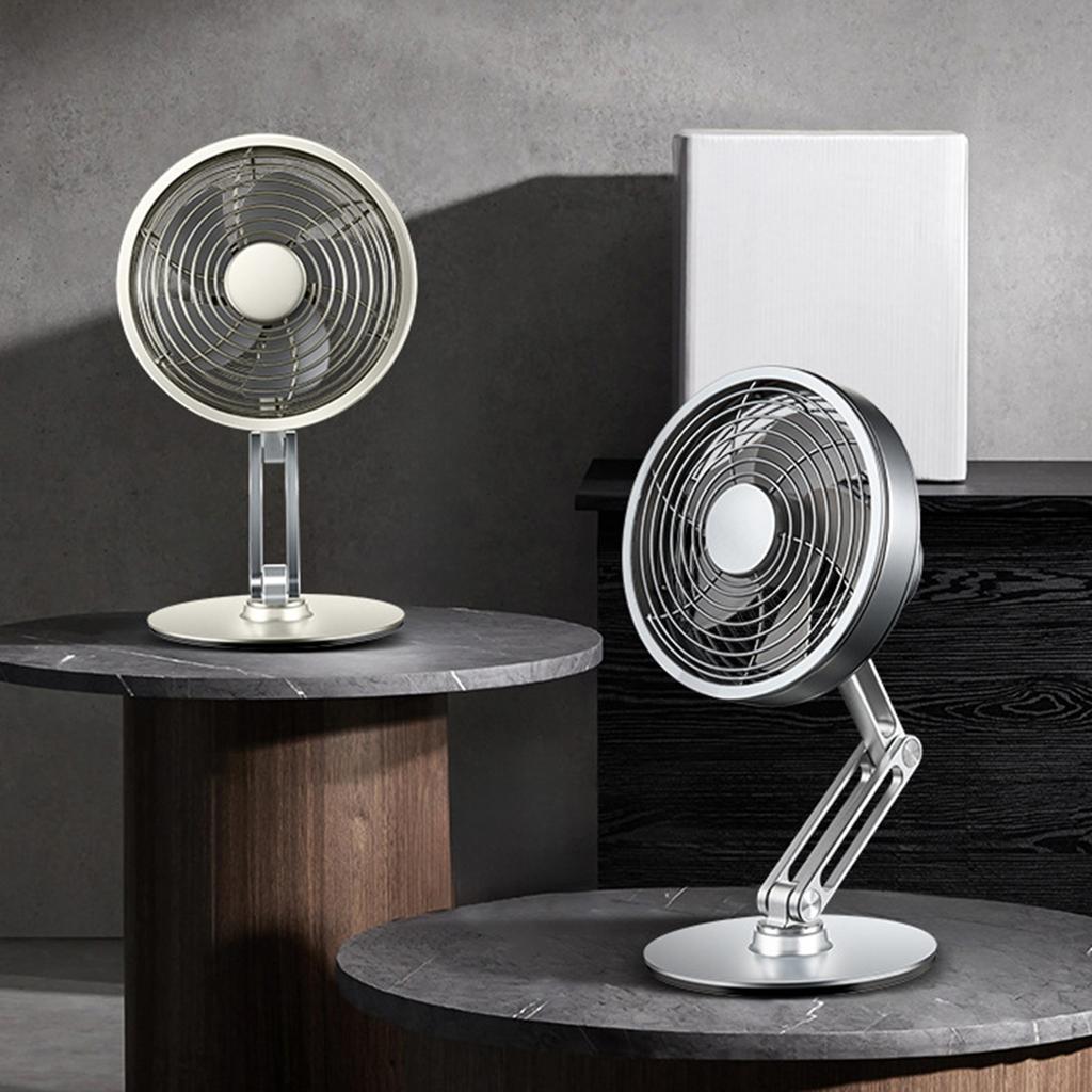 USB Desk Fan Portable Fan Alloy, Small, Folding 360° Rotation, Quiet Table Fan Personal Cooling Fan for Desktop Office Dorm