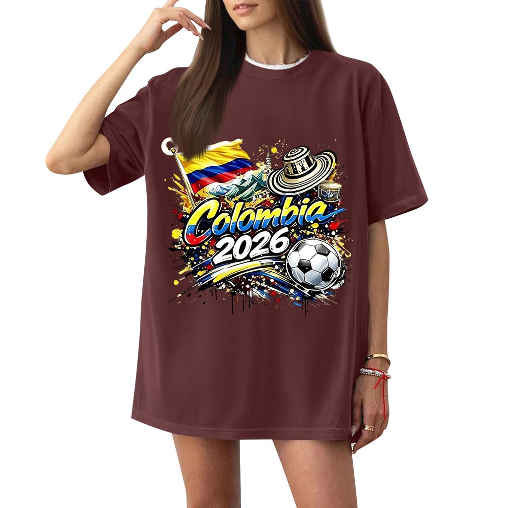 Women's Soccer Letter Print T-Shirt, Short Sleeve Casual Top