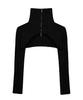 Teulimingbeodeu High-Neck Bolero Knit Zip-Up [ Black ]