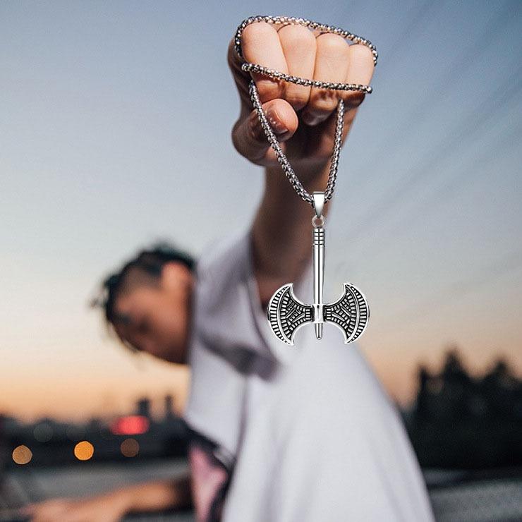 Men'S Domineering Axe Necklace Stainless Steel Pendant Hip Hop