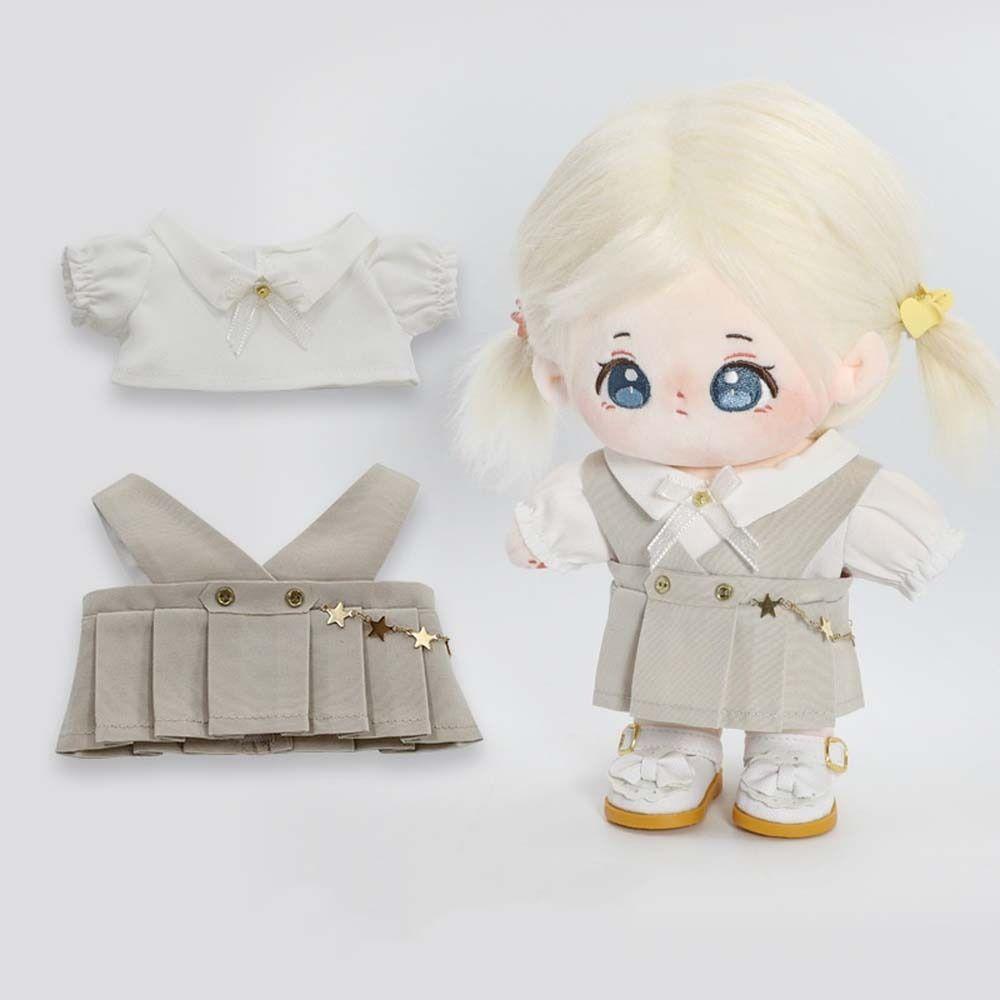 T-shirt 20cm Doll Clothes Dress Up Stuffed Dolls Cotton Dolls Outfit Academy Uniform Mini Clothes Doll Uniform Set Girls Gift