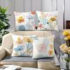Soft - Toned Floral Abstract Art Pillowcasebedroom Living Room Sofa Home Decor Polyester Cushion Cover With Zipper