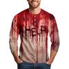Men's Halloween Print Raglan Dralan Three-quarter Sleeve Casual Top