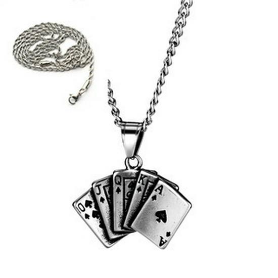 S925 Poker Straight Flush Hanger Ketting - Trendy Minimalistische Ketting voor Mannen & Vrouwen