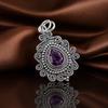 African Amethyst Gemstone 925 Sterling Silver Handmade Purple Stone Pendant 1.55" PP-25-6