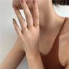18K Gold-Plated Korean Style Diamond Pattern Ring for Trendsetting Women & Students