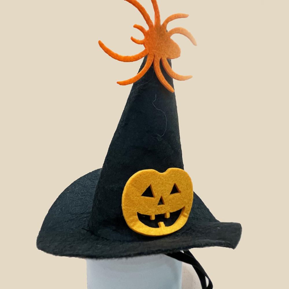 Halloween Pet Costume Hat Collar Set Cat Collar Funny Pumpkin Hat Non-woven Fabric Pet Party Decoration Props Cat Dog Costumes