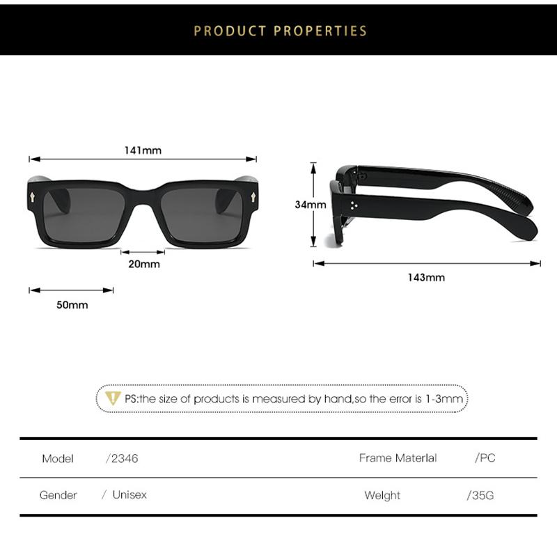 מותג יוקרה מעצב משקפי שמש מרובעים נשים גברים אופנה וינטג' נסיעות ניטים UV400 משקפי שמש לנשים טרנדיים