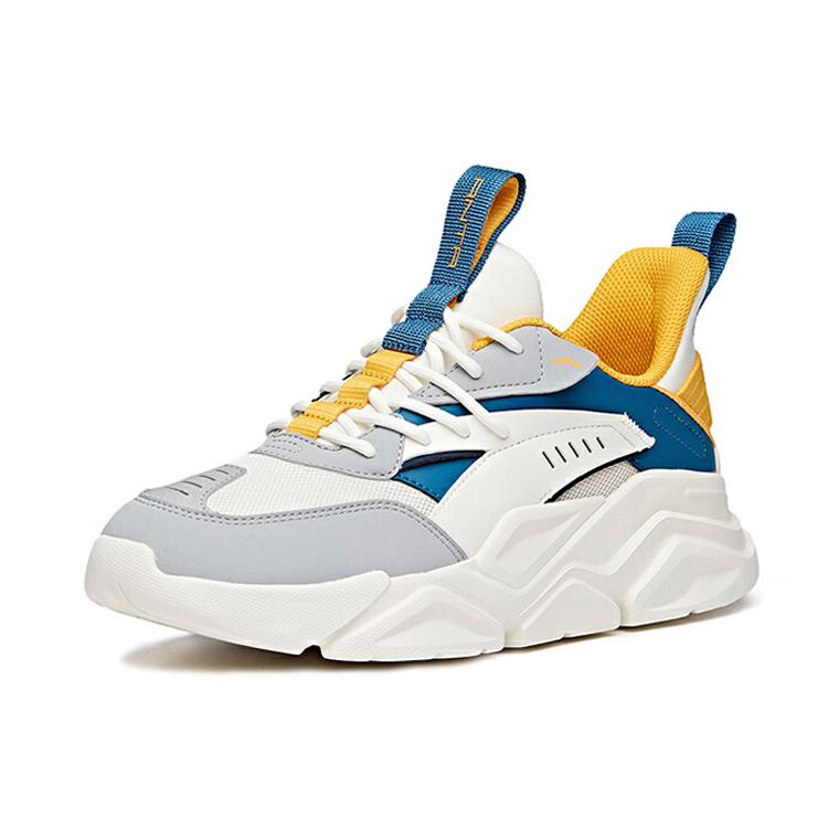 New Anta Life Collection Cushioned Anti Slip Wear Resistant Breathable Lightweight Low Top Casual Shoes Men's Blue Yellow 912038820-5