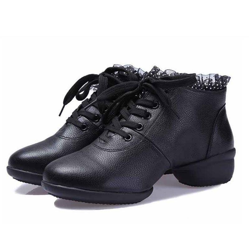 Women's Modern Ballroom Mid-Calf Dance Boots - Soft Sole, Mid-Heel.