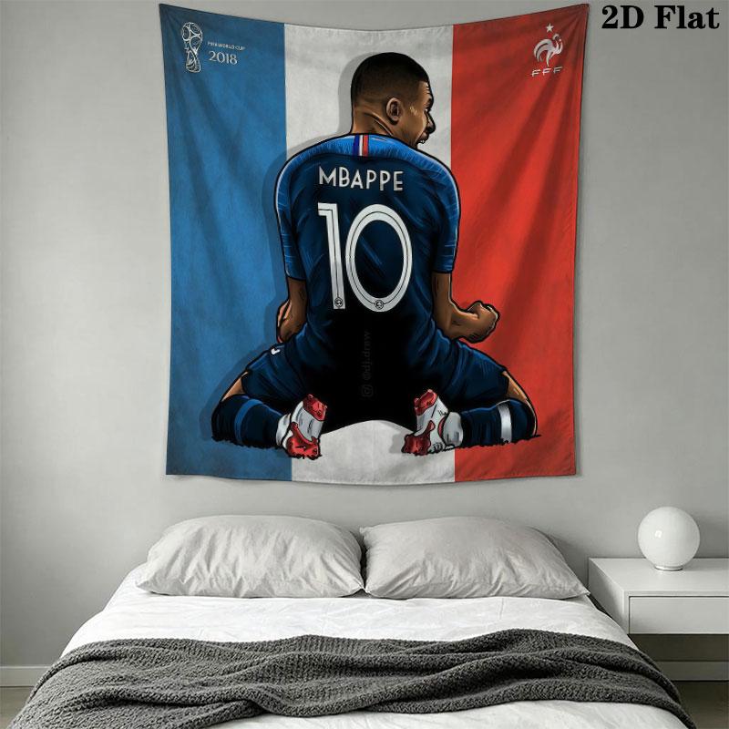 Kylian Mbappé Pride  Wall Hanging Printed Fabric Blanket Decorative Tapestries for Bedroom Living Room Home Decor