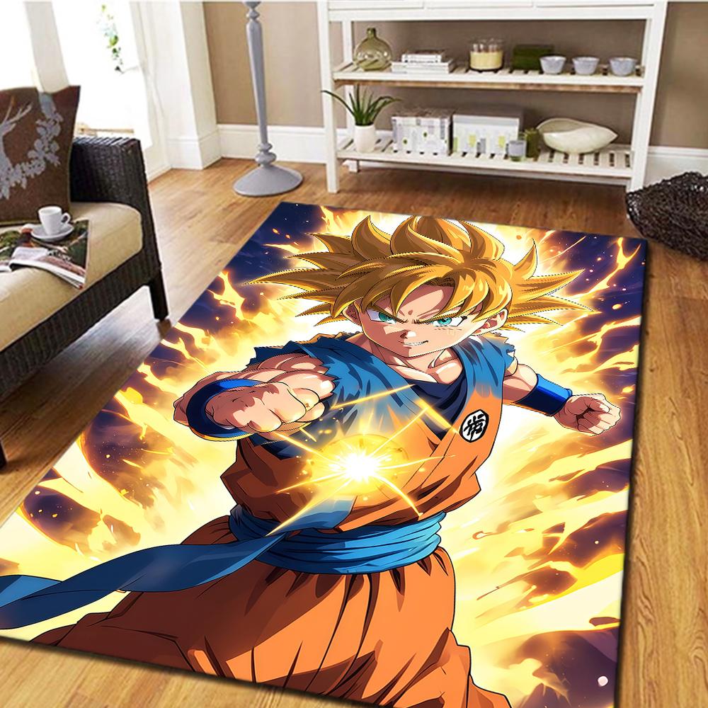 Son Goku Anime Floor Carpet, Digital Printed Movie Rug, Home Decor Mat for Bedroom, Living Room Mat -HYQ24
