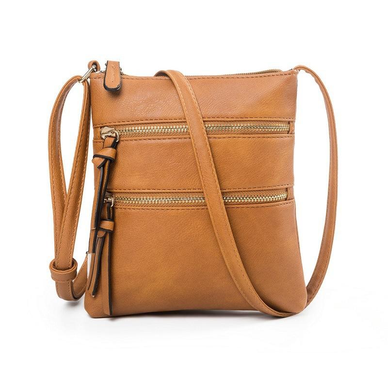 Women PU Leather Shoulder Bag Strap Crossbody Bag Casual Small Handbag Pocket Ladies Designer Zipper Female Messenger Purse 2025