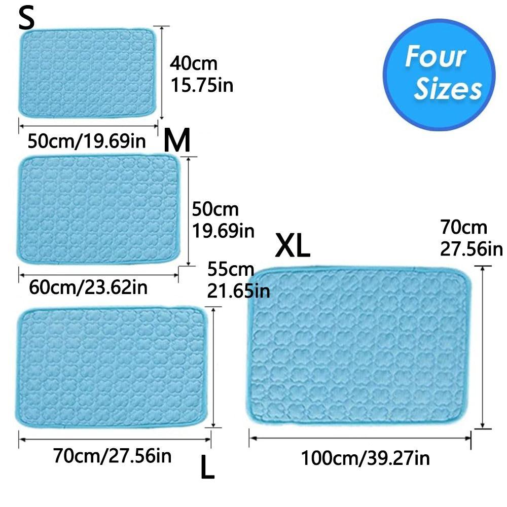 Dog Cooling Mat, Pet Summer Pads Cat Ice Silk Self Bed Sleeping Washable & Portable Cushion Home or Outdoor