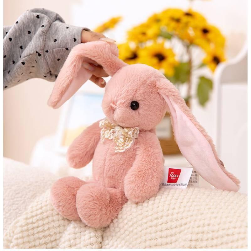 Plush Pink Rabbit Toy Stuffed Doll Cute Bunny Toys Kids Gifts Home Decoration