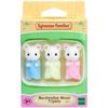 Sylvanian Marshmallow Mouse Triplets Figure + Baby Basket 5337, 1 Set, Korean Popular Toys