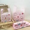 Handheld Plastic Bag Pink Cartoon Rabbit Pattern Shopping Mall Shopping Packing Bag Food Dessert Biscuit Packing Handle Bags
