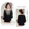 Spring Three-quarter Sleeve Small Shirt for Middle-aged and Elderly People Fashionable Knitted Women's Autumn Clothing Thin Top