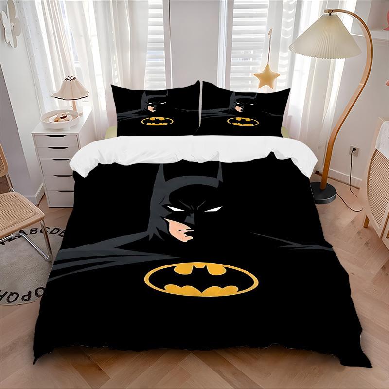 

3pcs Batman Bedding Set, Soft Polyester Duvet Cover and Pillowcases Machine Washable Seasons all suitable & Guest Room Decor242 135x200cm