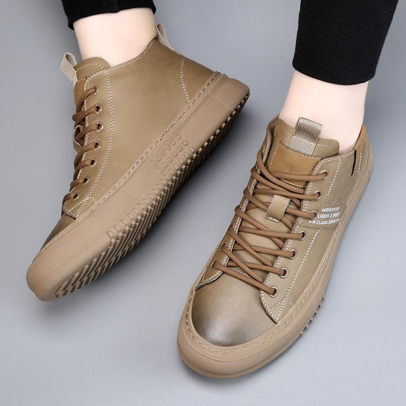 Men's High Top Board Shoes British Style Business Casual Shoes Men's Outdoor Travel Shoes