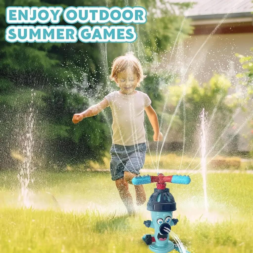 Water Sprinkler Baseball Toy For Kids Toddlers With Roating Spray Nozzles Attaches Garden Water Hose Outdoor Splashing Water Toy
