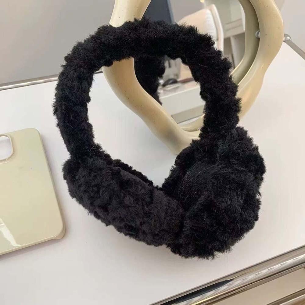 Plush Foldable Ear Cover Windproof Winter Thicken Earflap Fashion Solid Color Earmuffs  Ski