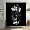 Gothic Horror Shower Curtain Skull Tapestry Dark Academia Wall Hanging Creepy Home Decor Halloween Decoration Macabre Art Room D