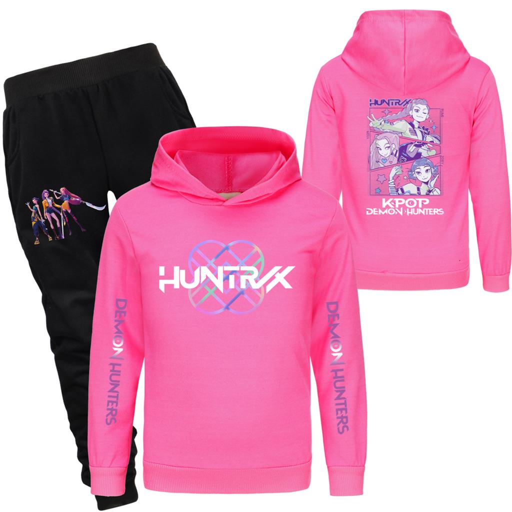 Children's Hooded Top And Pants Two-piece Tracksuit Set Long-sleeved Printed Sweatshirt Set