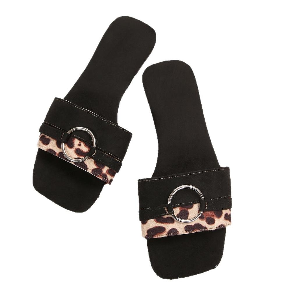 2025 European and American Large-size Fashion Cool Slippers Women's Shoes Outer Wear Summer Casual One-word Women's Slippers 36-43