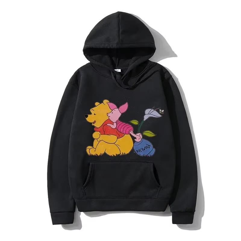 Disney Winnie The Pooh Anime Printed Hoodie Autumn Women's Long Sleeve Harajuku Top Y2k Men's Sweatshirt Streetwear Pullover