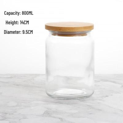 ZISIZ Creative Glass Storage Jar Set with Bamboo Lids