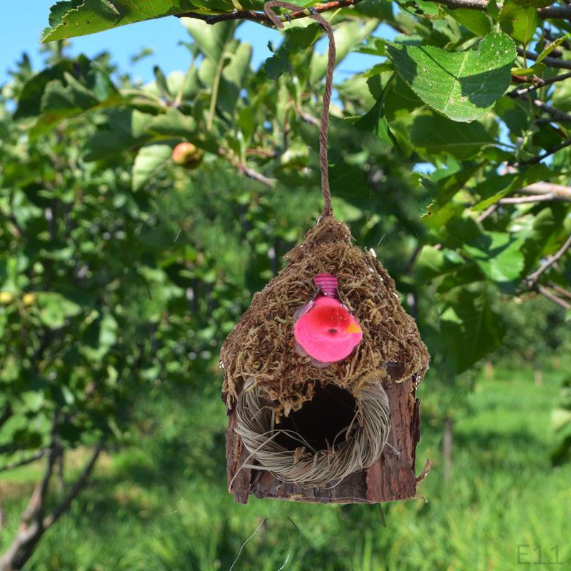 Naturalne Pudełko Lęgowe Gniazdo Ptaka Trawa Dzikiego Kanarek Finch Budgie Dom