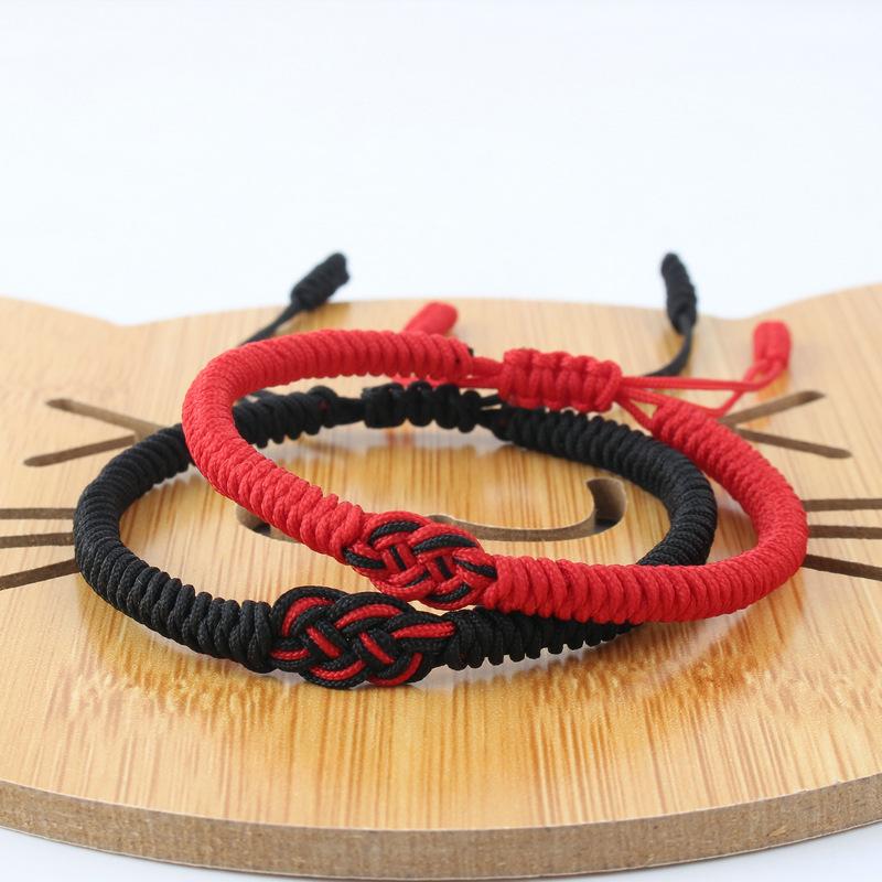 2 Colors Handmade Chinese Red String Bracelet Unisex Weaven Adjustable Friendship Braslet Gift For Lovers Pulseras Rojas Joias