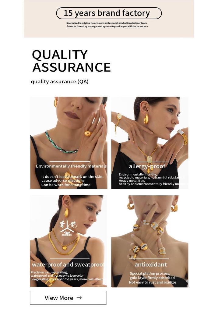 18K Gold-Plated Malachite Green Striped Collarbone Necklace - Small Square INS Style Retro Jewelry