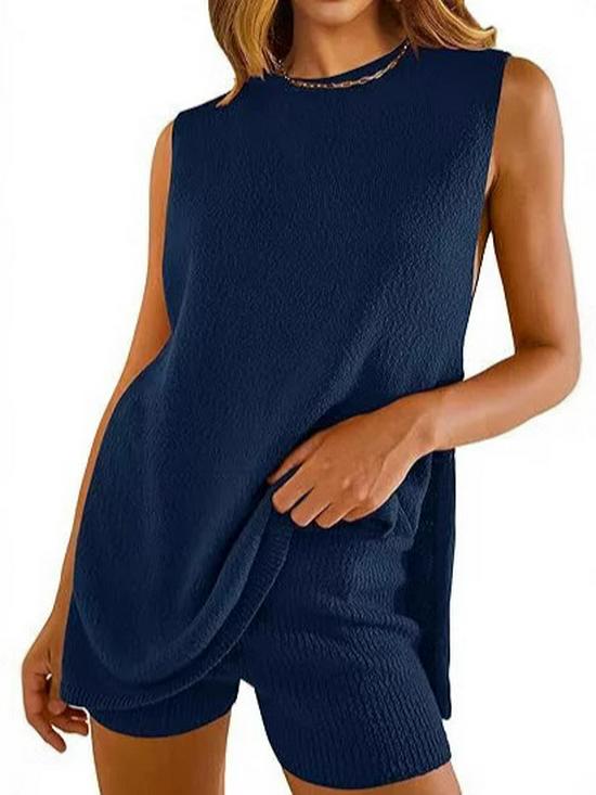 Women's 2025 Summer Knitwear Two-Piece Set: European & American Loose Fit Sleeveless Sweater