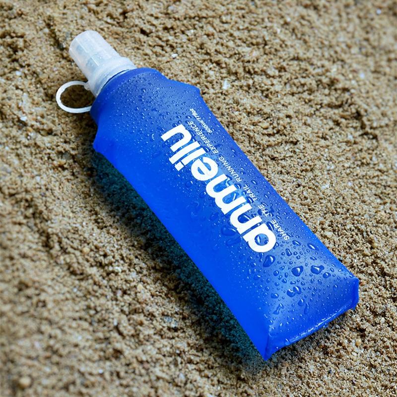 250/500ml Outdoor Water Bottle Running Cycling Storage Water Bag Foldable Small Kattle with Straw TPU Water Bags Drinkware