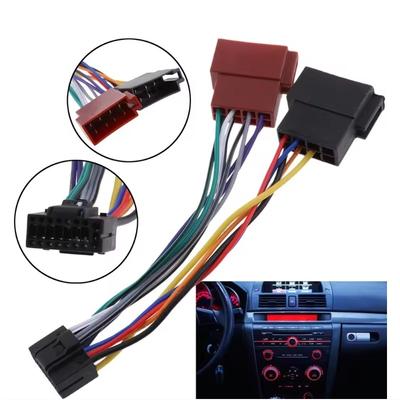 Car 16 Pin ISO Wiring Harness Connector Adaptor Compatible with Kenwood Auto Radio Audio Converter Automotive Accessories