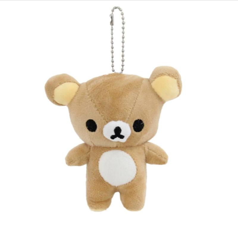 12cm Korilakkuma Bear Plush Keychains Cute RilakkumaKey Chain Keyholder Keyring Backpack Pendant Toys Charm Keychain Accessories