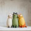 Figurine de Chat Fantaisiste Faite à la Main Mignonne Petite Sculpture de Chat en Résine pour Bureau Étagère Table de Chevet Décoration de Maison Cadeaux pour Amoureux des Chats